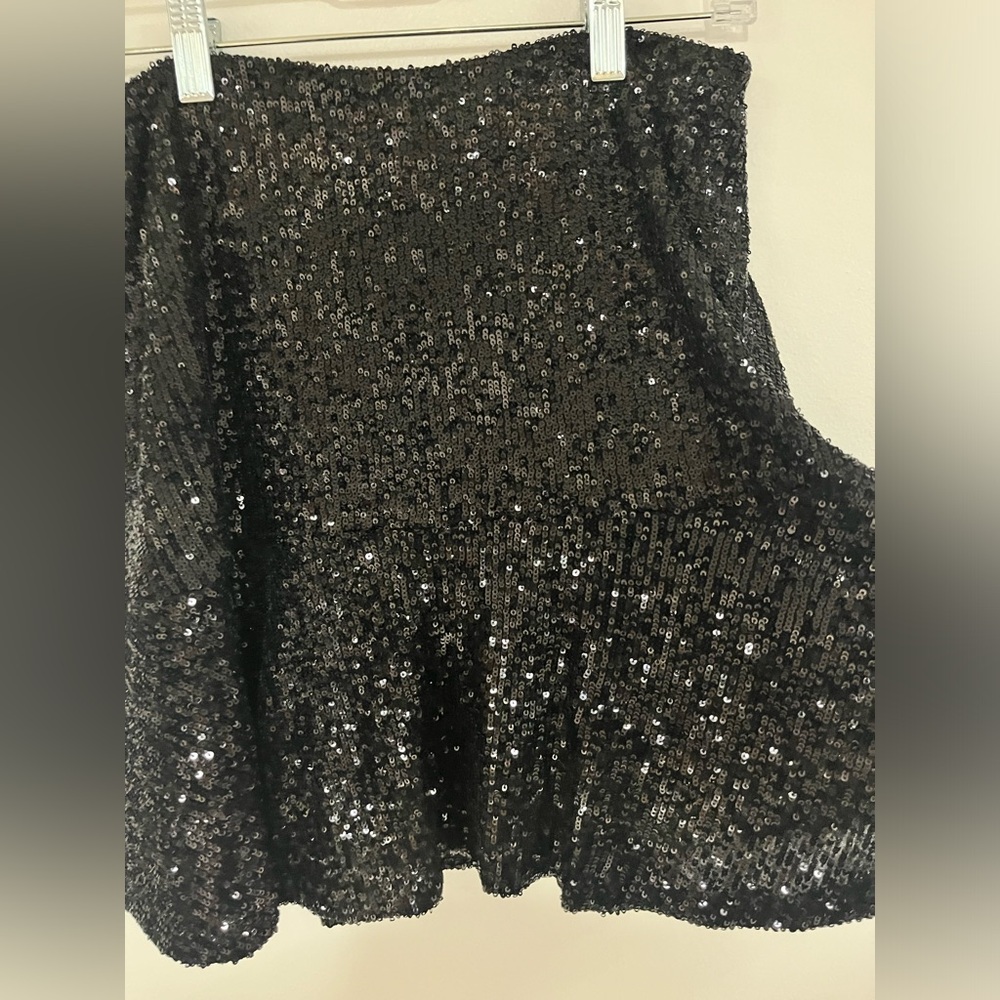 Free People black sequin circle skirt size small